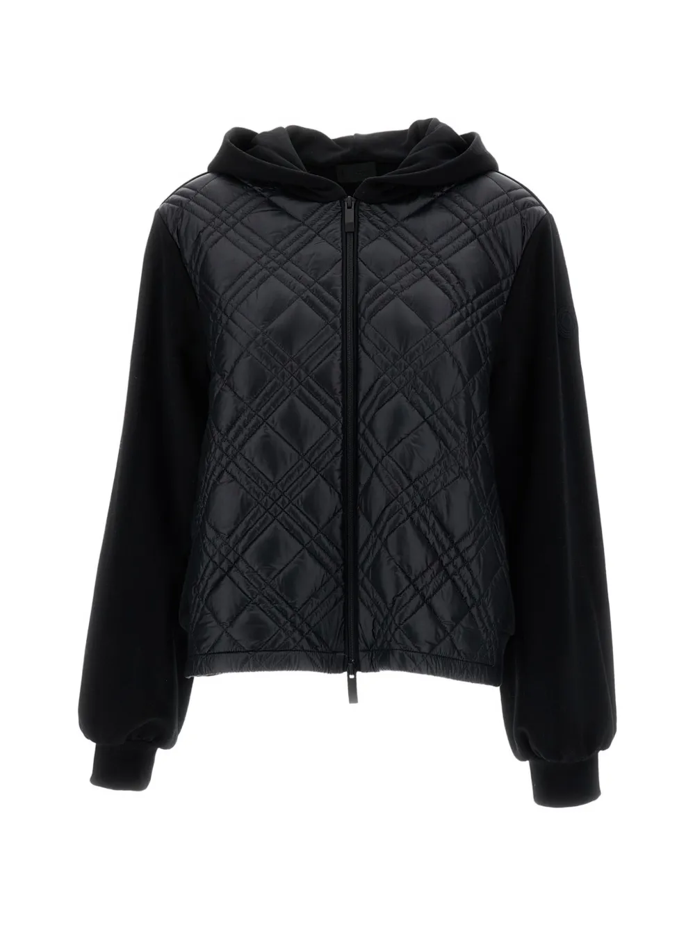 Moncler Gewatteerde hoodie met rits Zwart
