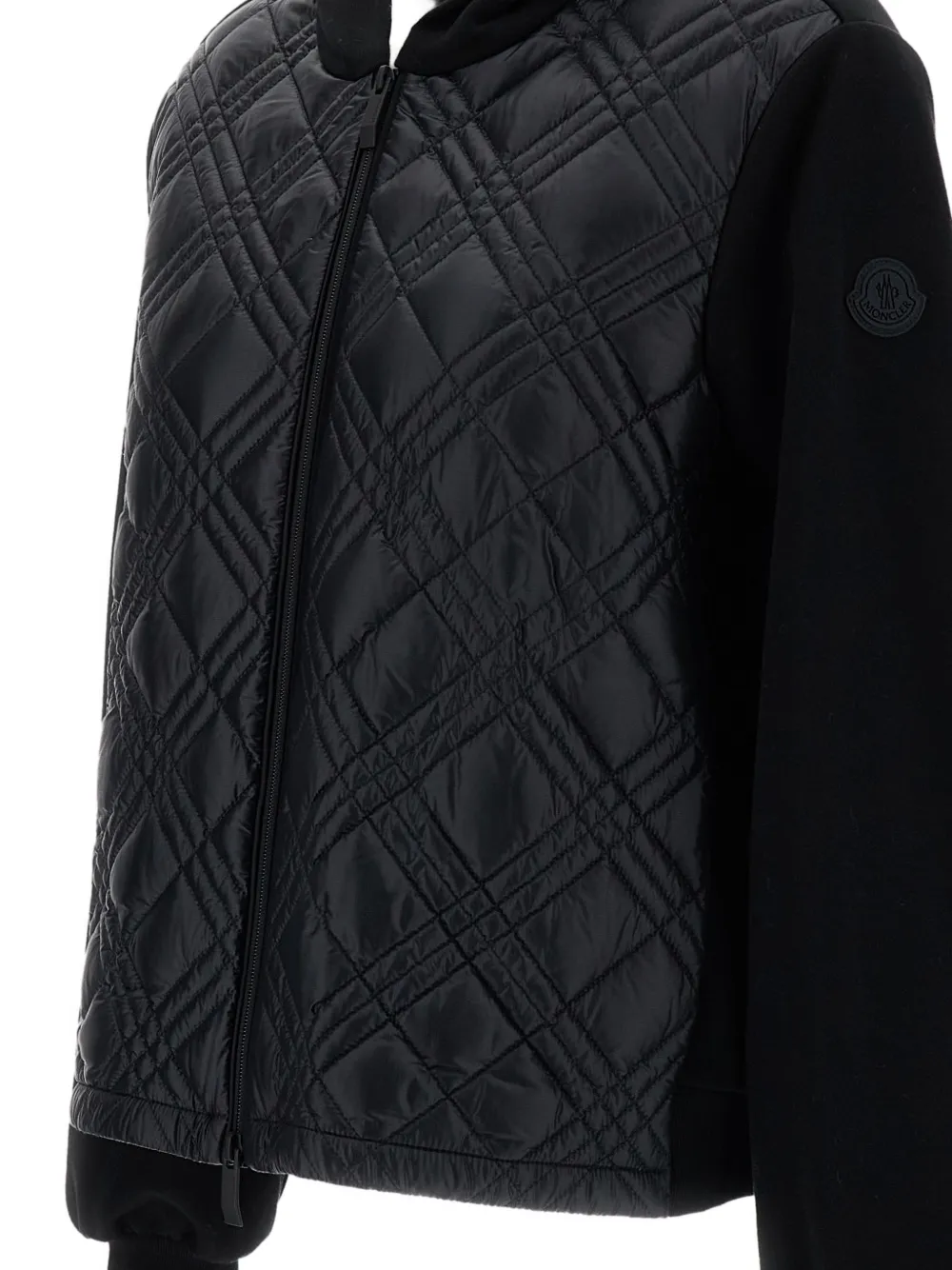 Moncler Gewatteerde hoodie met rits Zwart