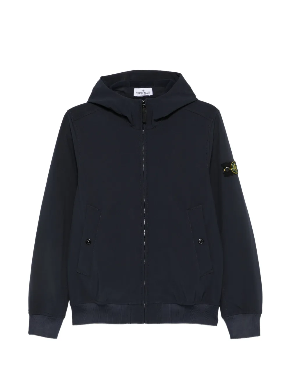 Stone Island Junior Compass-patch hooded jacket - Blu