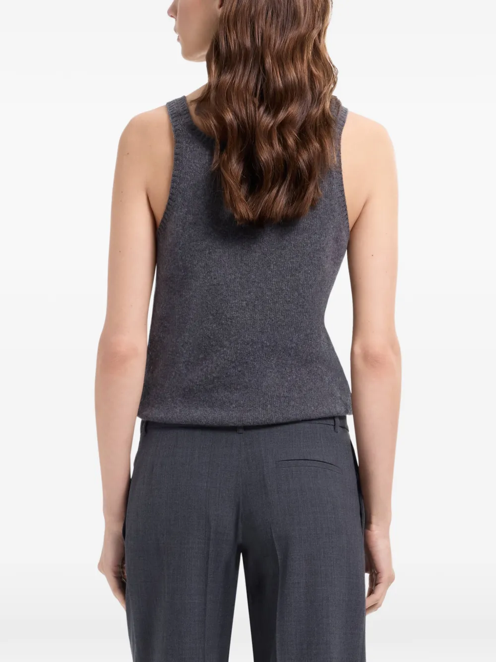 Elie Saab Gebreide top met kanten vlak Grijs