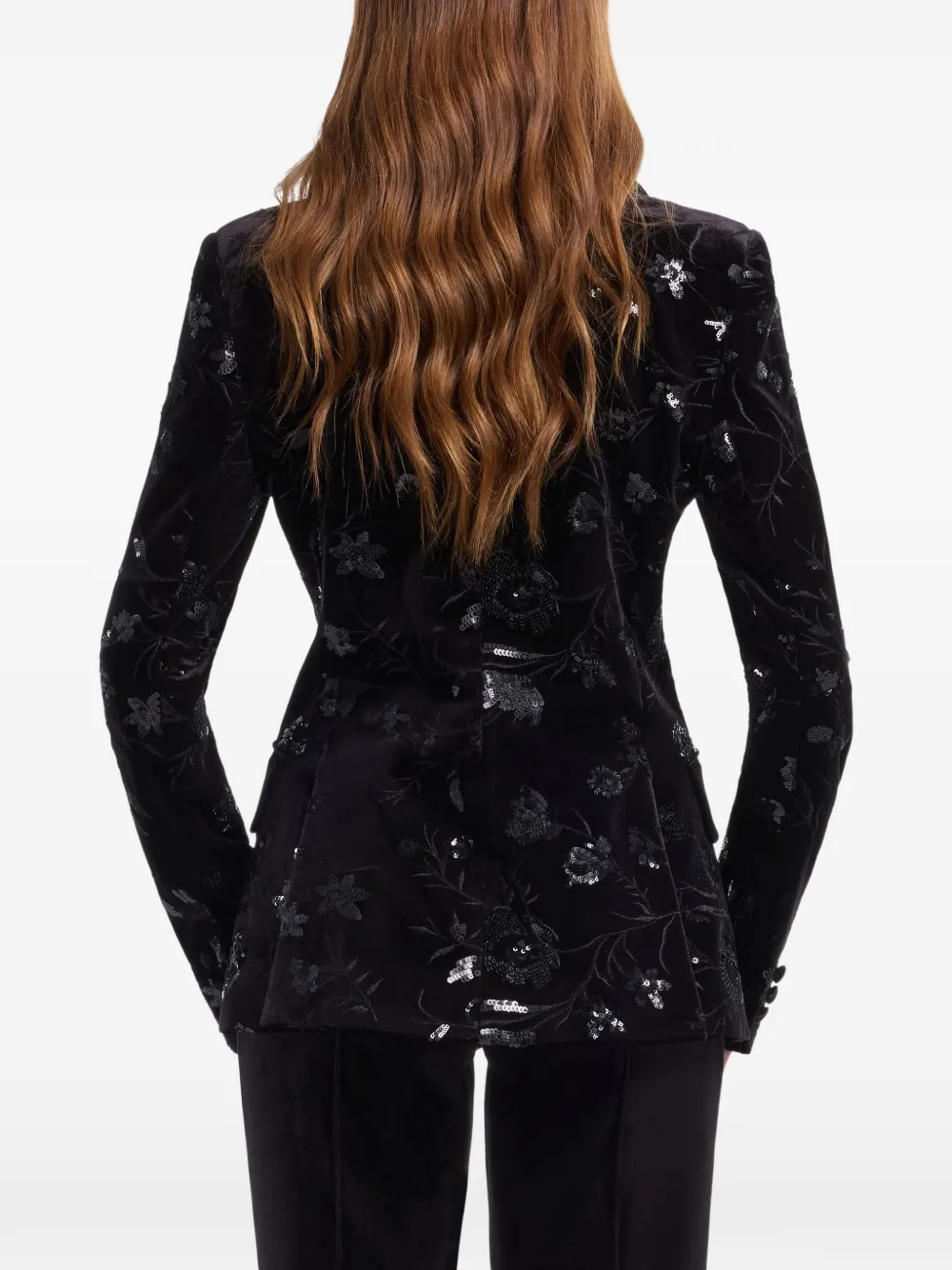 Elie Saab Blazer met geborduurde pailletten Zwart