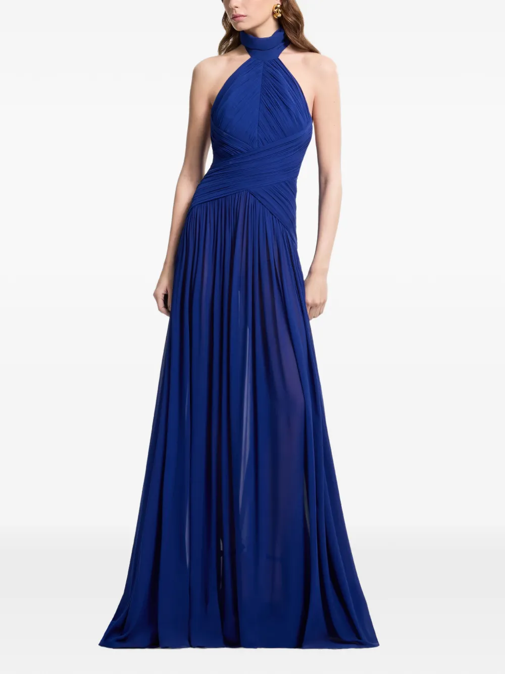 Elie Saab Gedrapeerde maxi-jurk Blauw