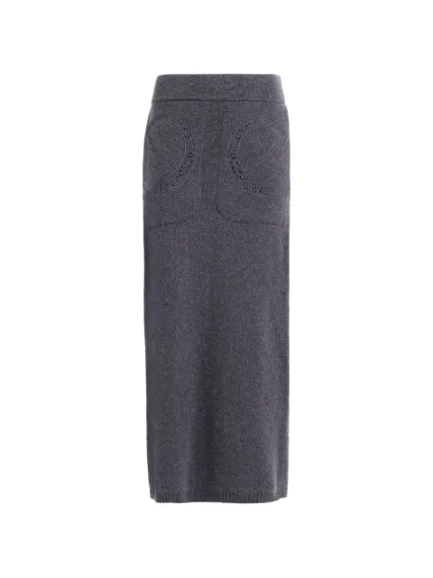 Elie Saab falda midi con detalle de encaje