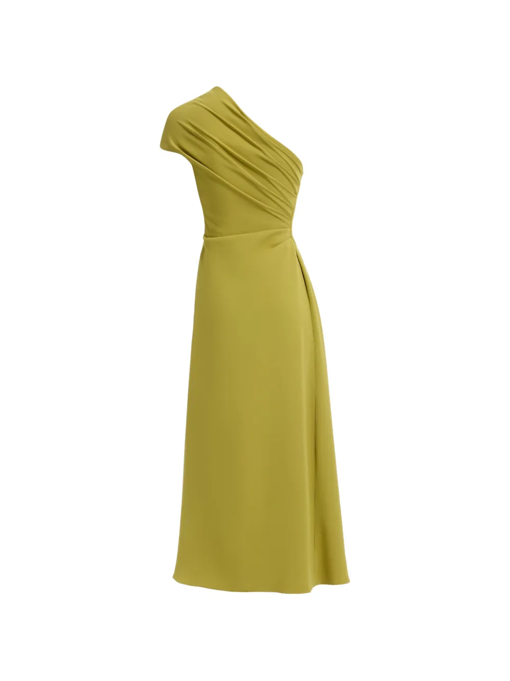 Elie Saab Asymmetrische midi-jurk met broche Groen