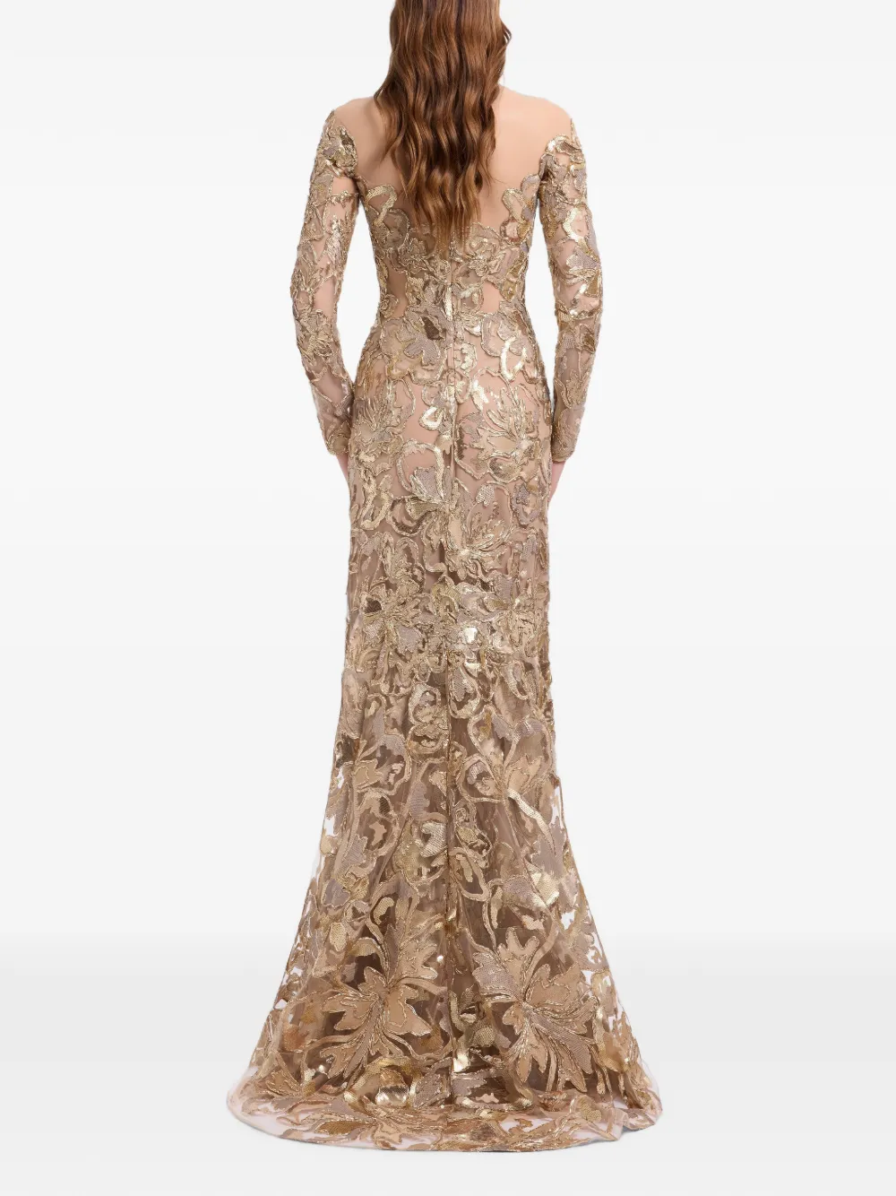 Elie Saab Maxi-jurk met pailletten Goud