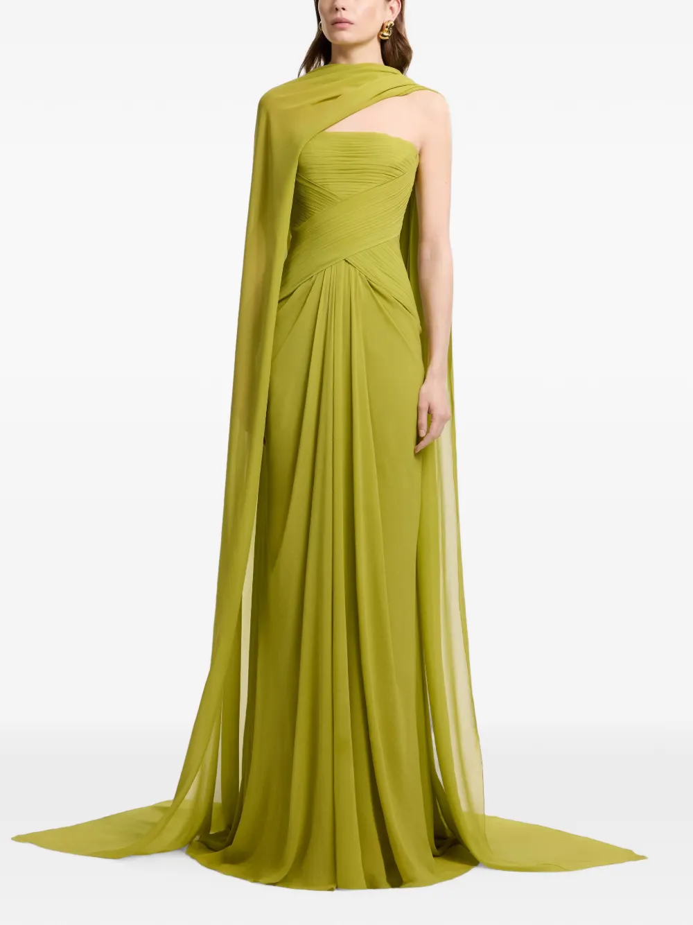 Elie Saab Strapless maxi-jurk Groen