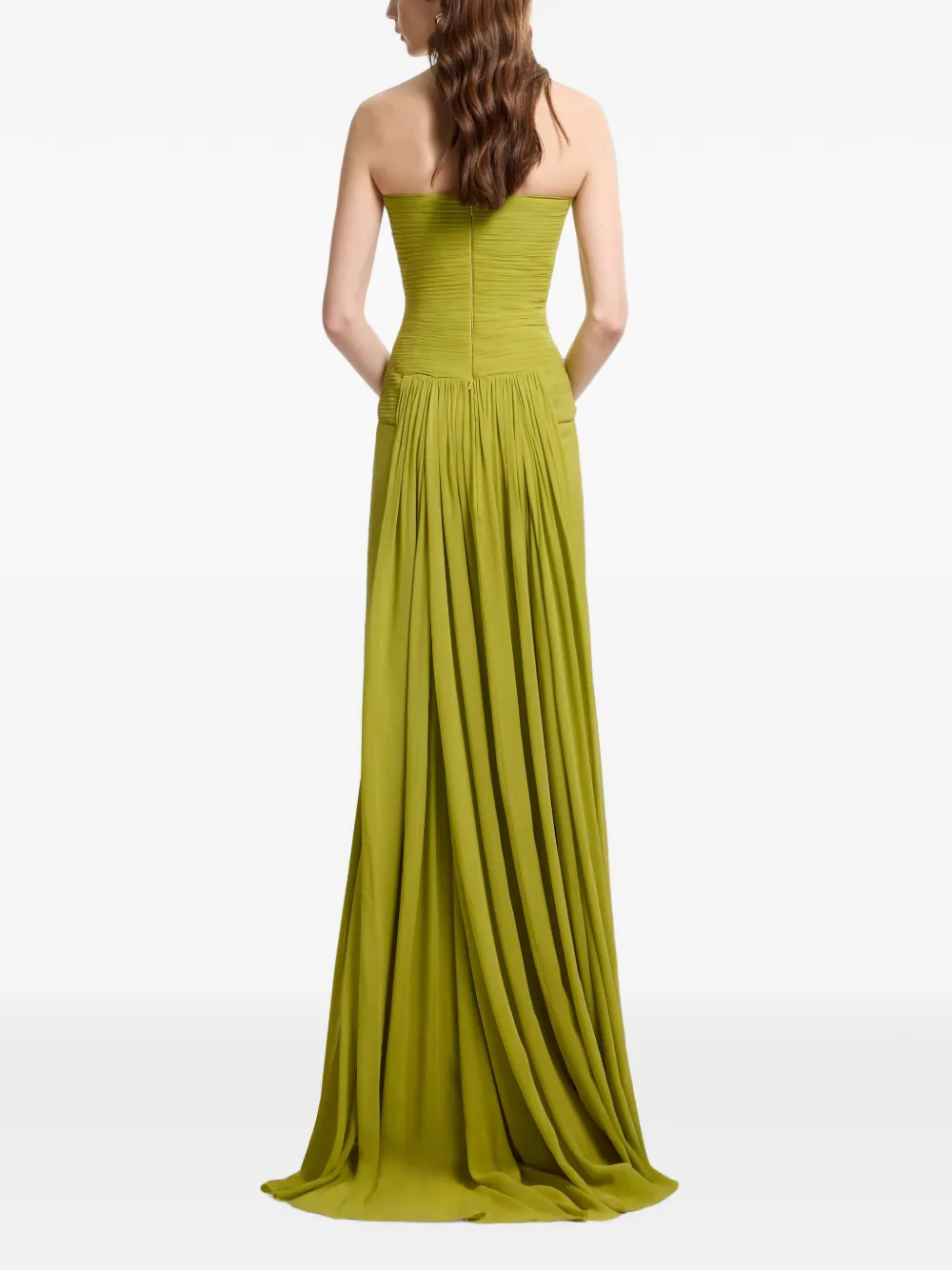 Elie Saab Strapless maxi-jurk Groen