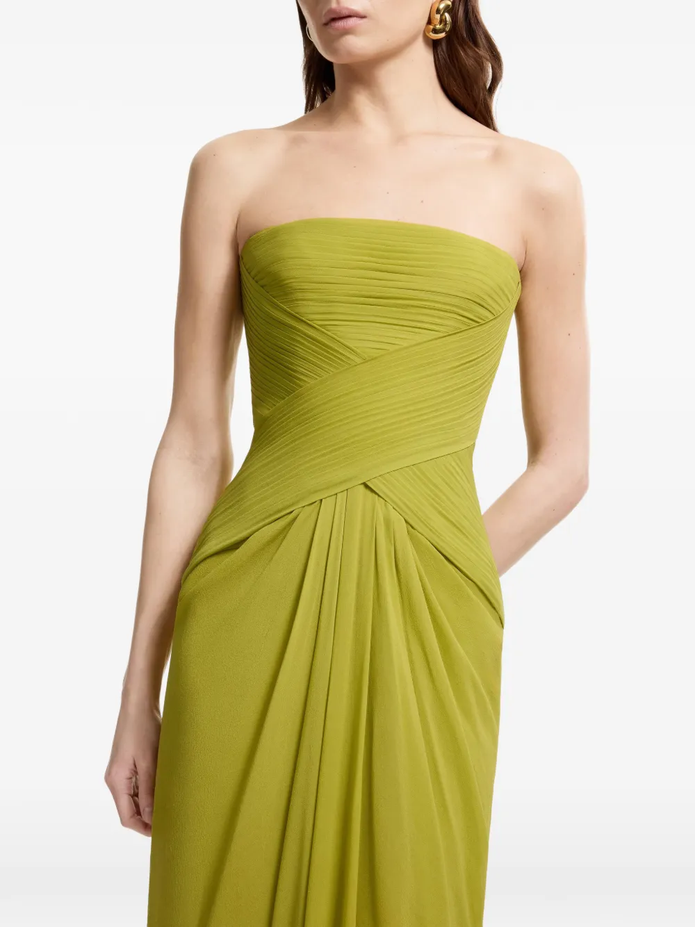 Elie Saab Strapless maxi-jurk Groen