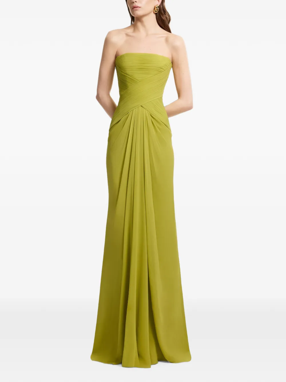 Elie Saab Strapless maxi-jurk Groen