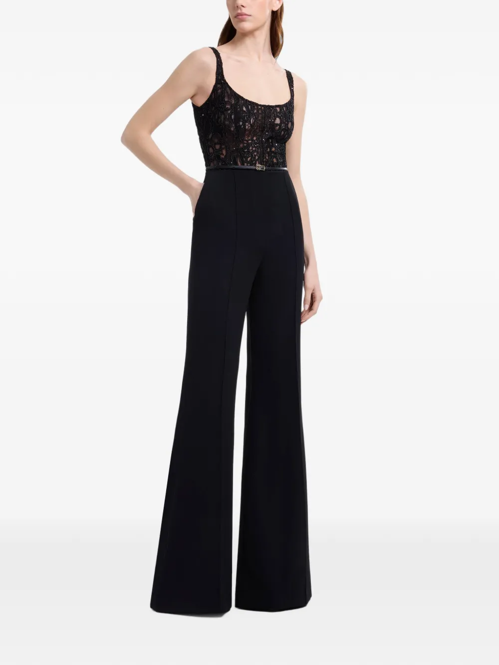 Elie Saab Jumpsuit met geborduurde pailletten Zwart