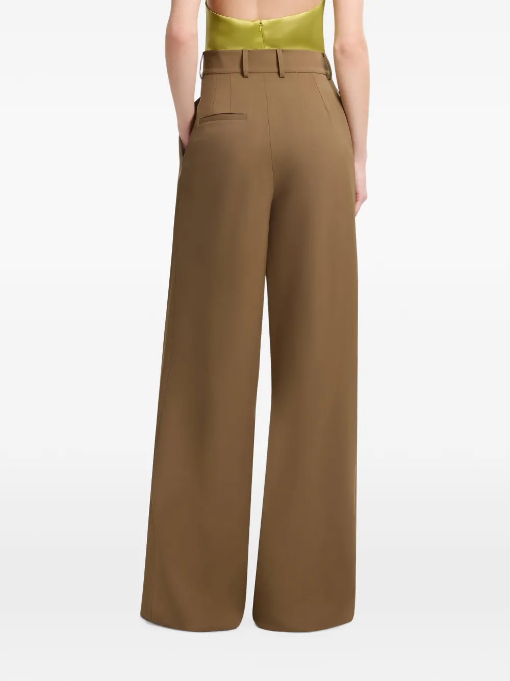 Elie Saab Plooibroek met wijde pijpen Bruin