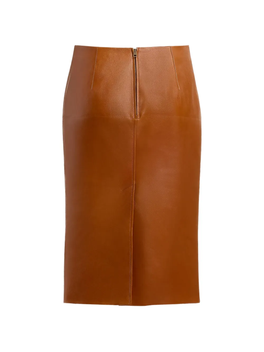 Elie Saab Leren midi-kokerrok Bruin