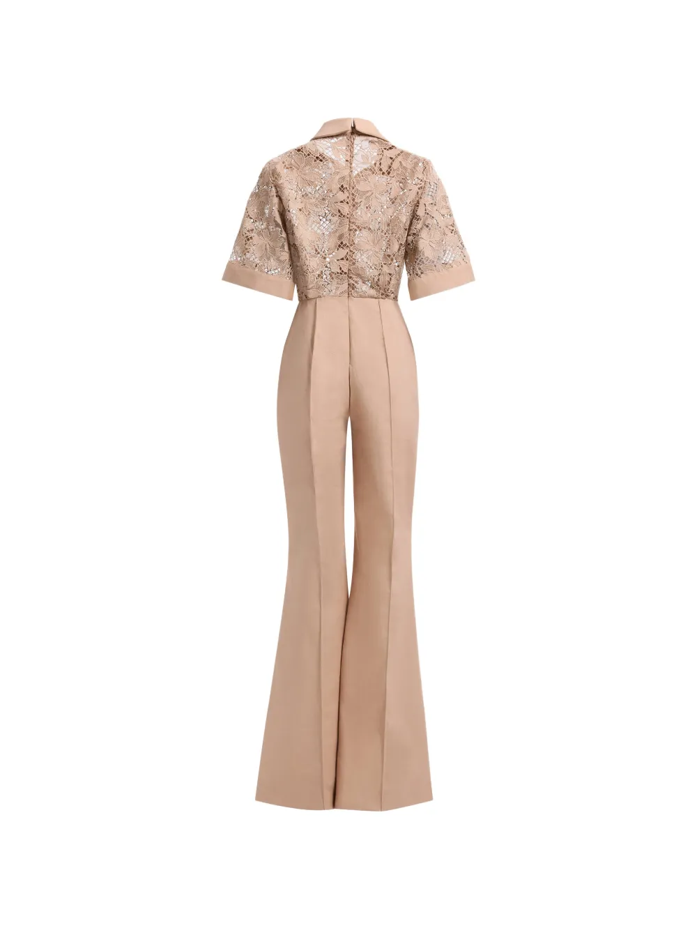 Elie Saab Jumpsuit met macramé kant Beige