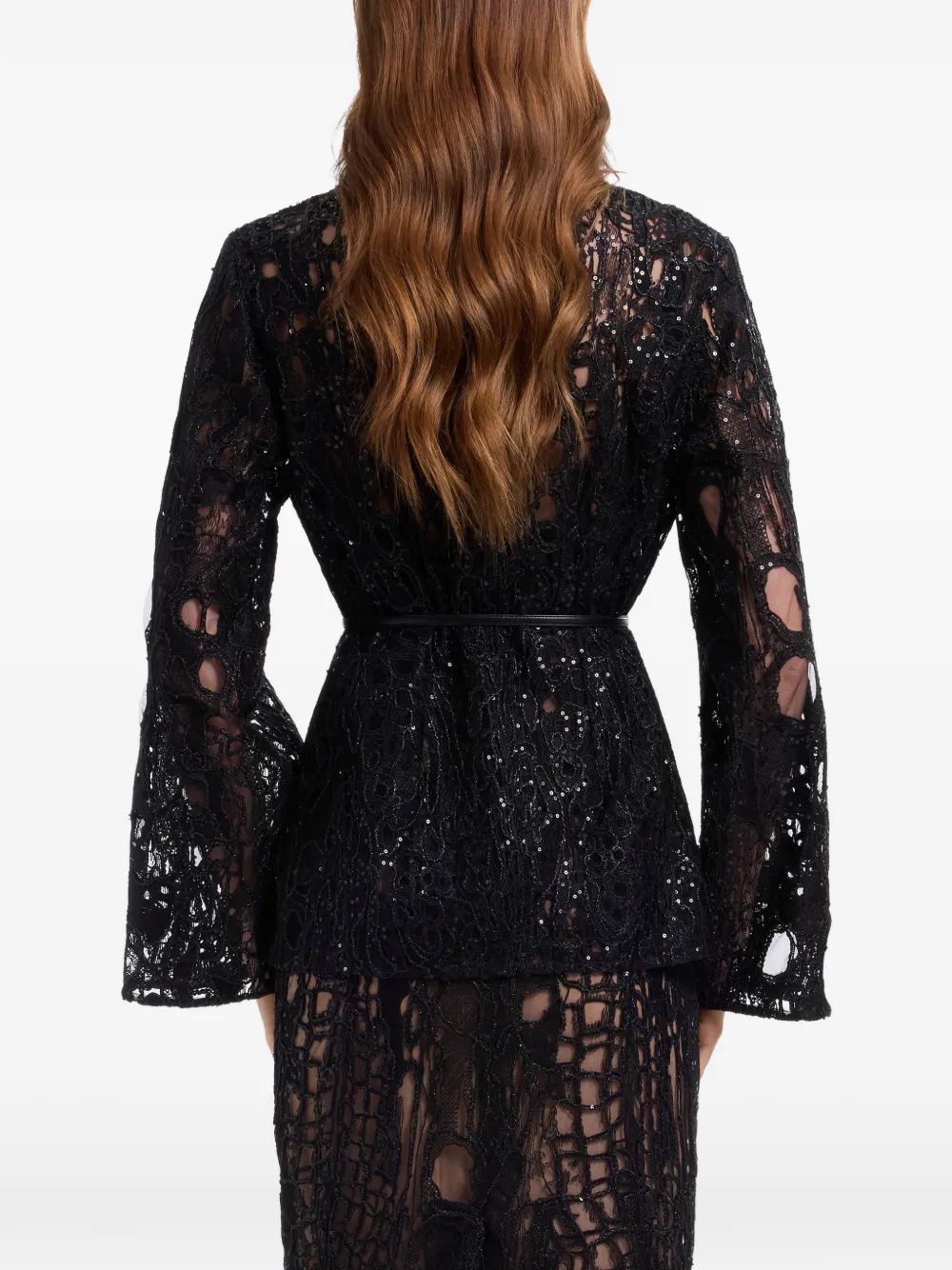 Elie Saab Jack met geborduurde pailletten Zwart
