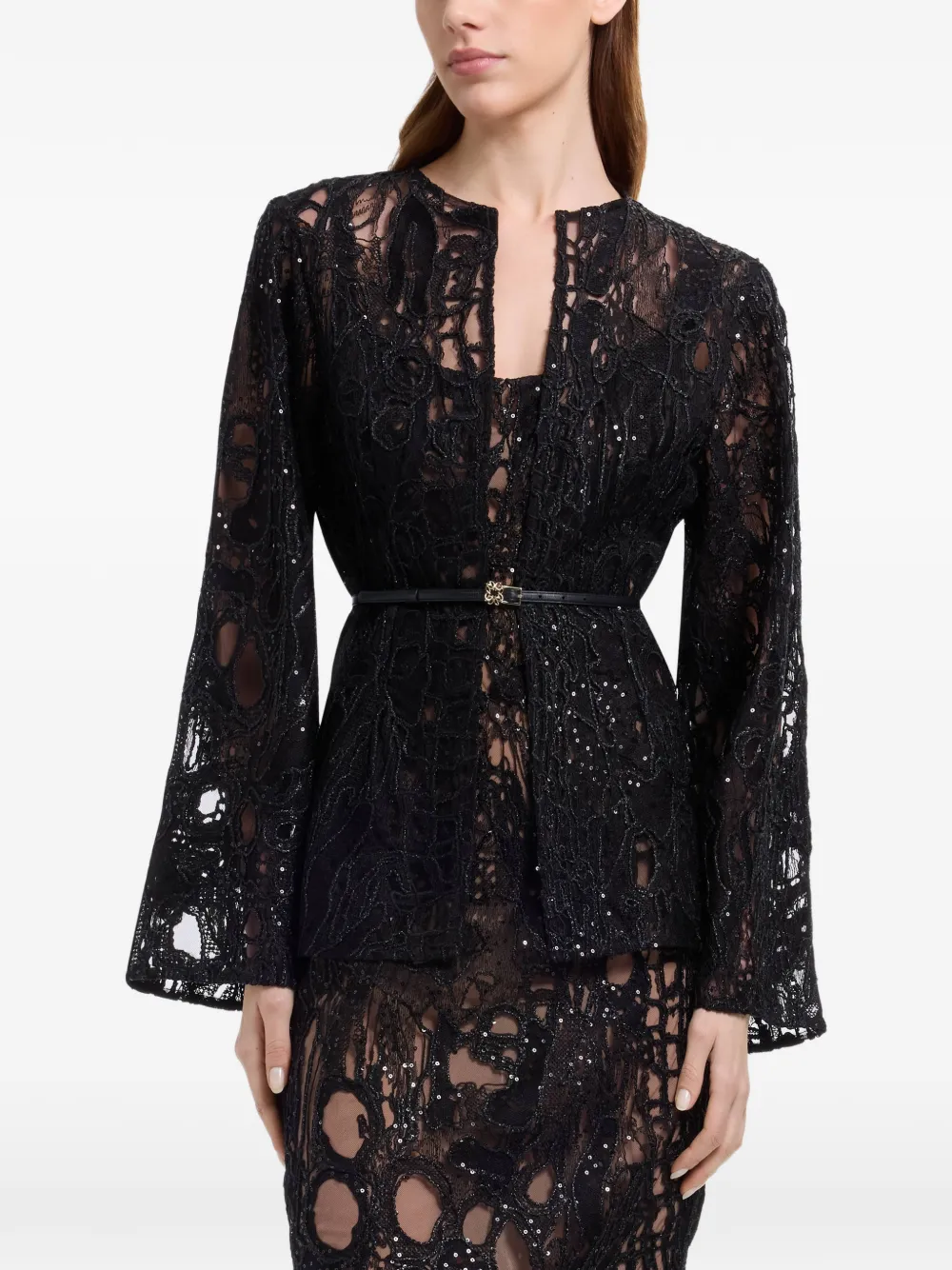 Elie Saab Jack met geborduurde pailletten Zwart