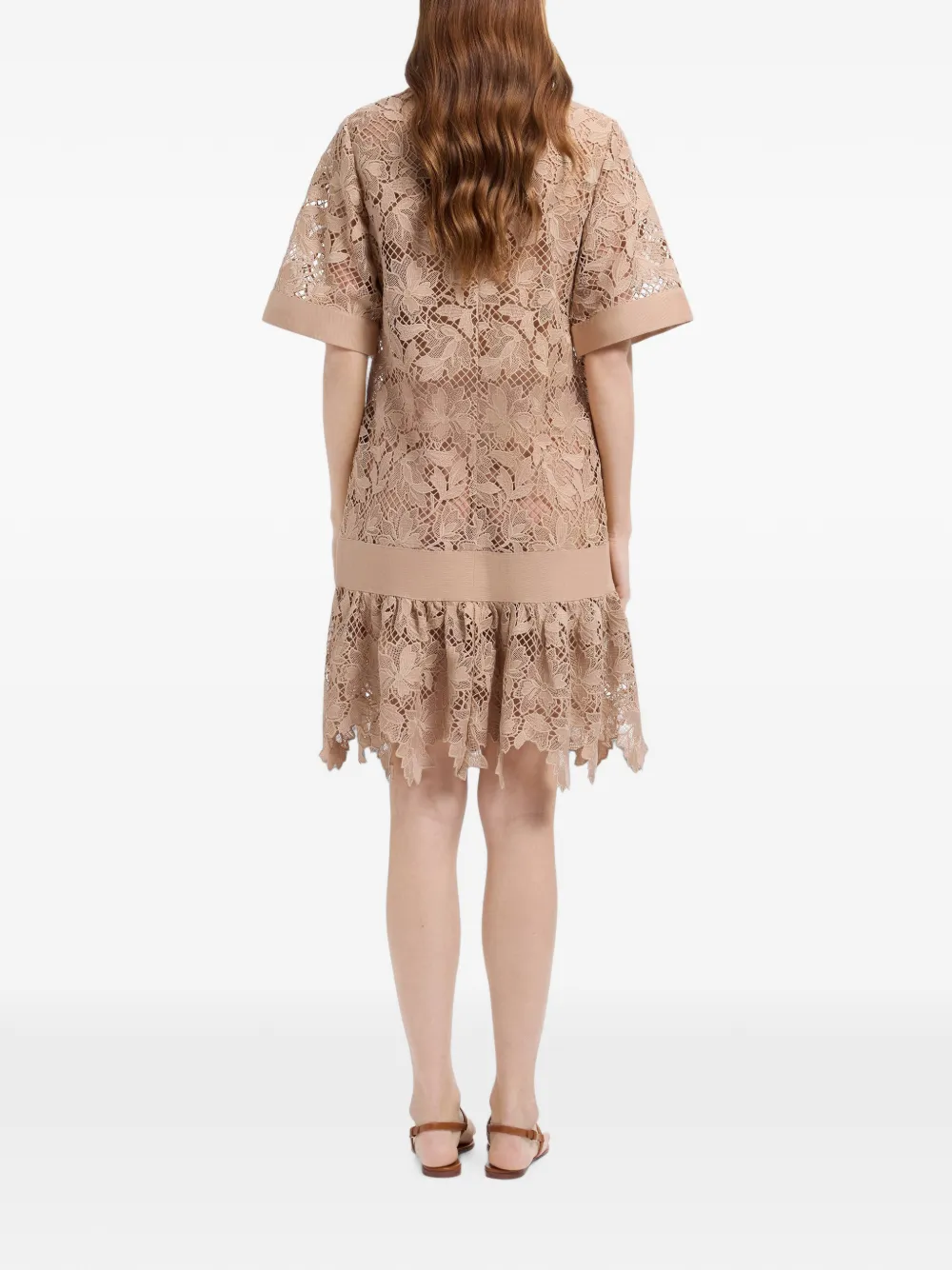 Elie Saab Mini-jurk met ruches Beige