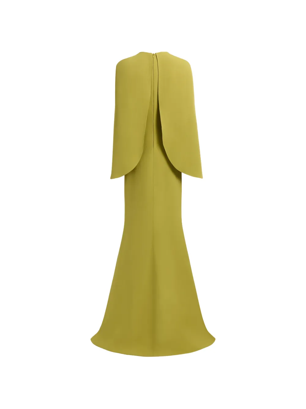 Elie Saab Maxi-jurk verfraaid met broche en cape Groen