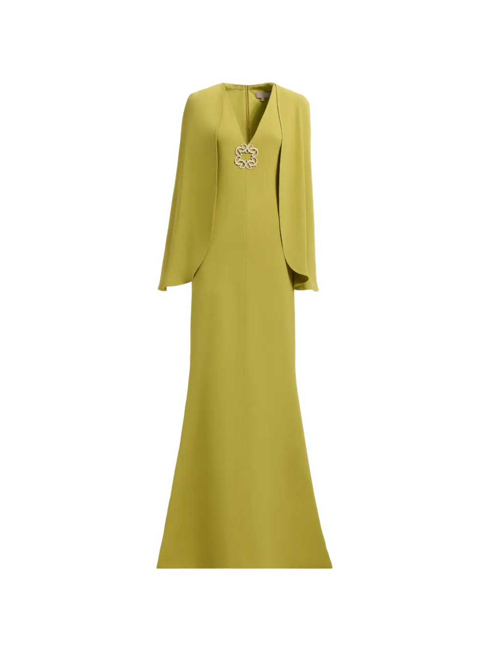Elie Saab cape-detail brooch-embellished maxi dress