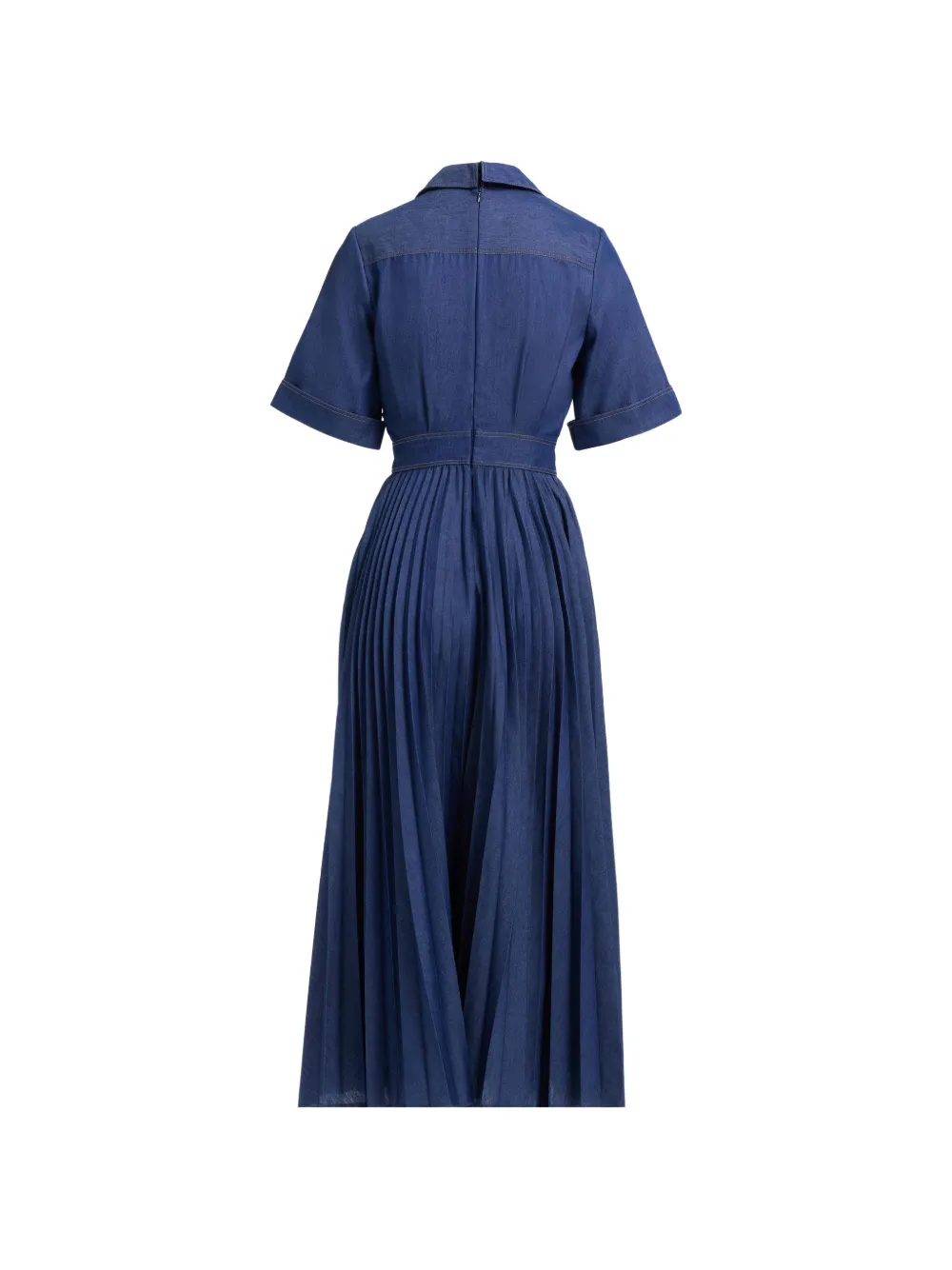 Elie Saab Jurk van spijkerstof met plooien Blauw