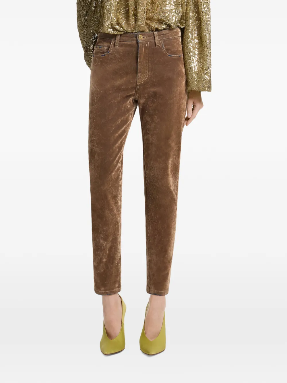 straight-leg flocked jeans, image 3 of 6