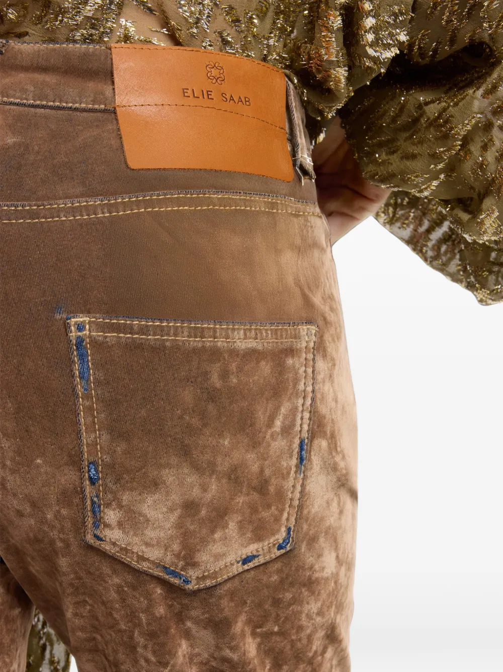 straight-leg flocked jeans, image 5 of 6