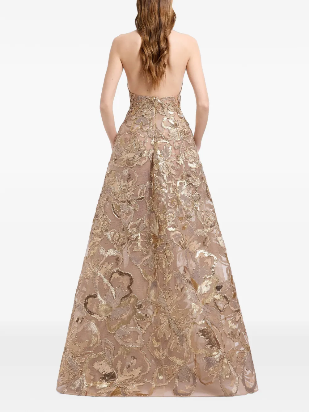 Elie Saab Maxi-jurk met pailletten Goud