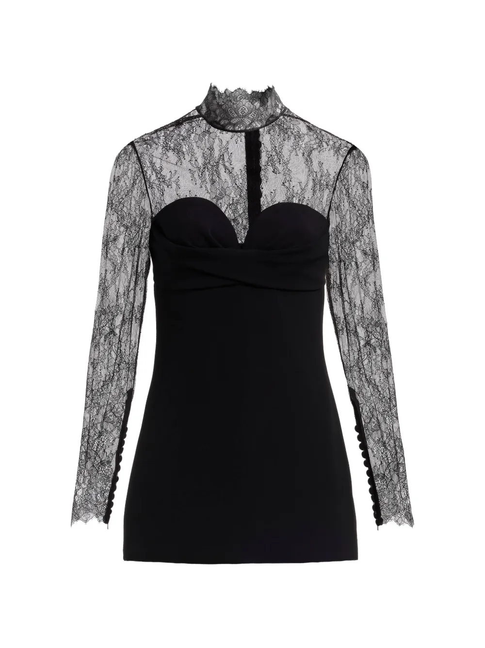 Elie Saab lace-panelled high-neck mini dress