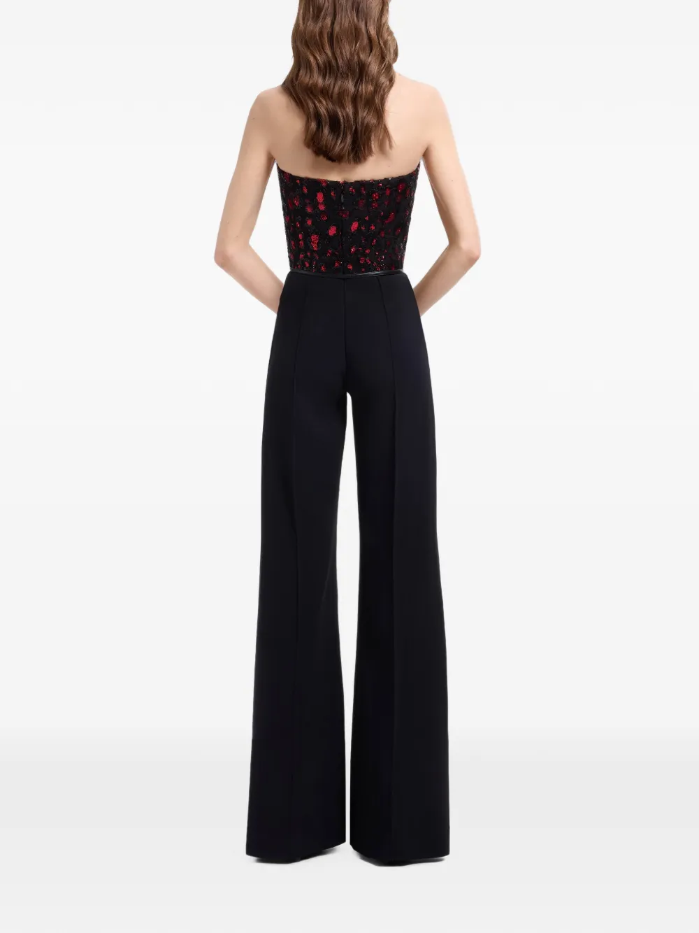 Elie Saab Strapless jumpsuit verfraaid met pailletten Zwart