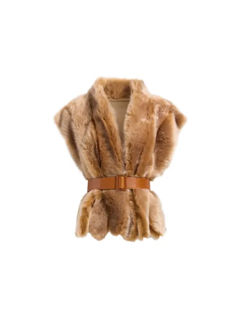 Elie Saab belted fur vest