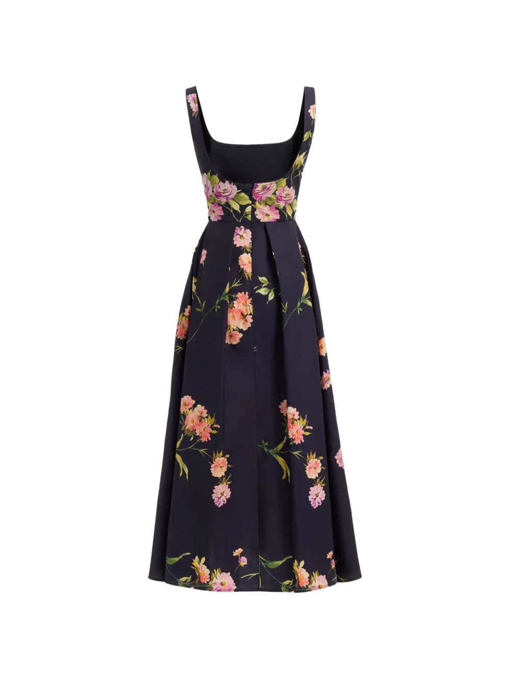 Elie Saab Midi-jurk met bloemenprint Blauw