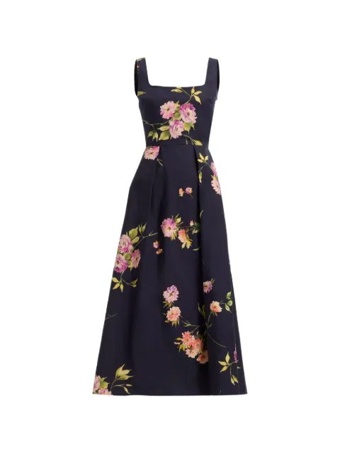 Elie Saab vestido midi con estampado floral