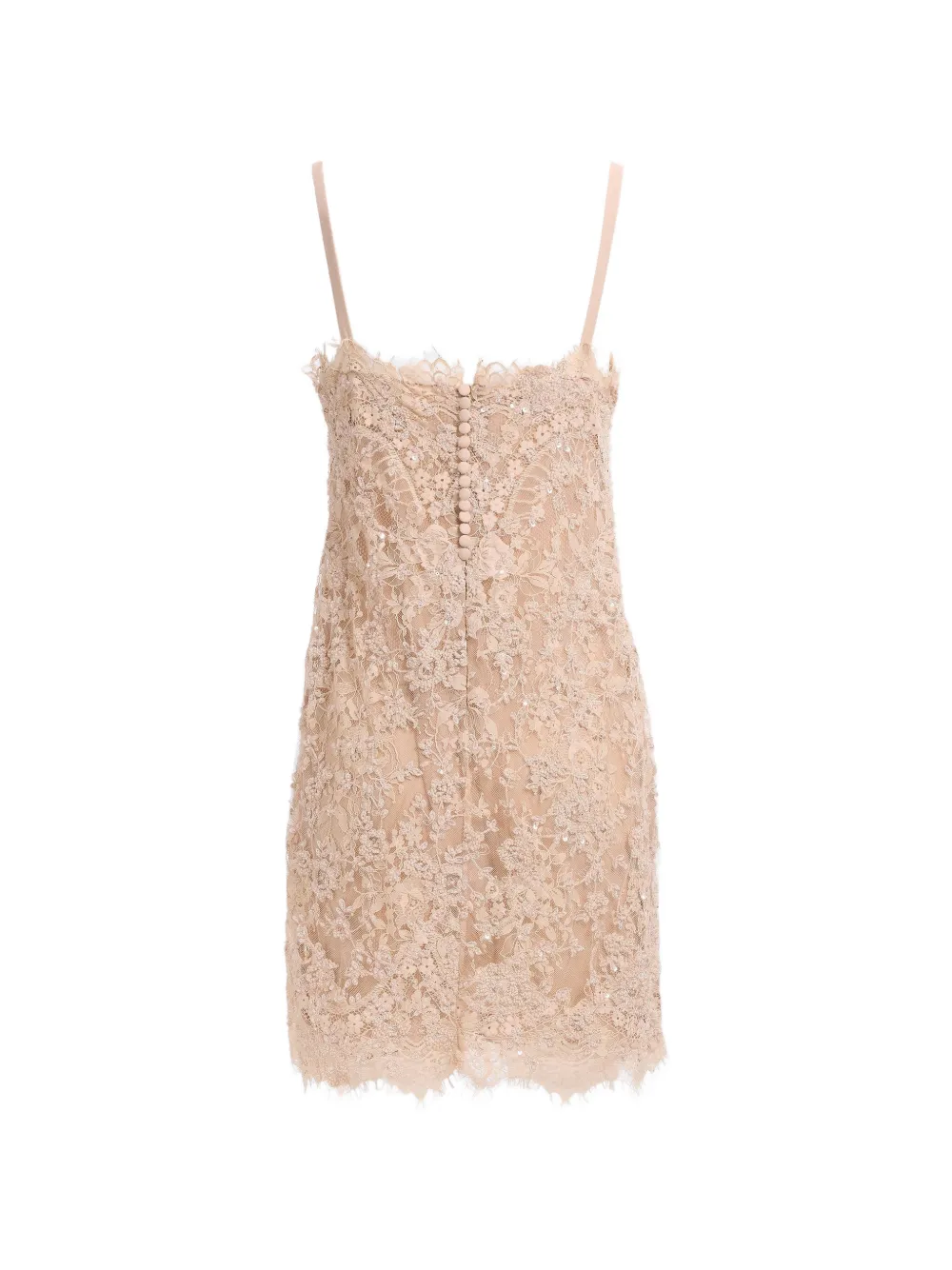 Elie Saab Mini-jurk met bloemenkant Beige