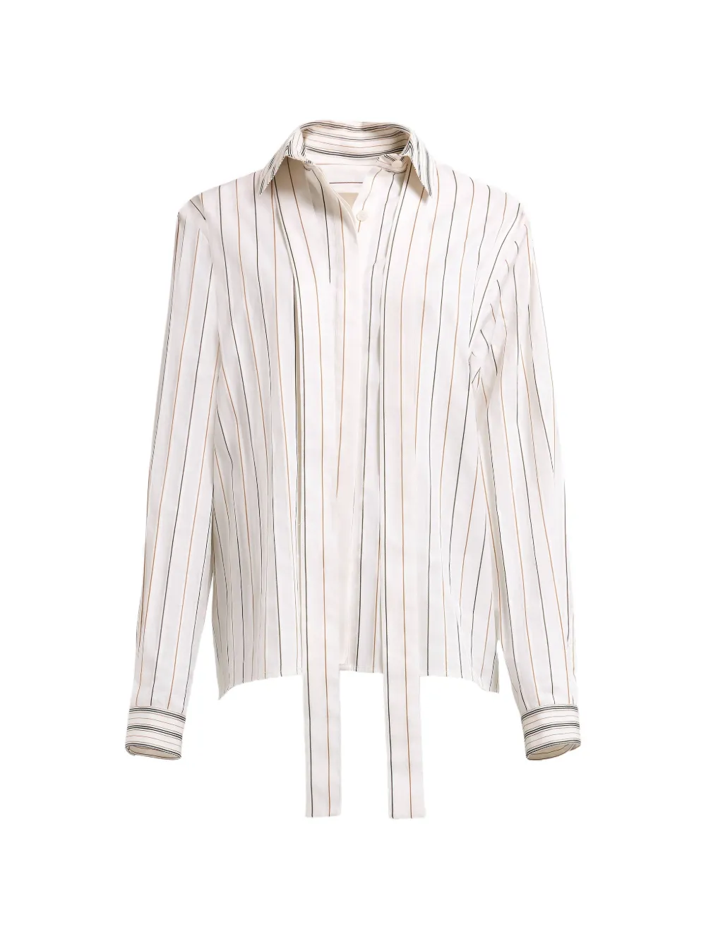 Elie Saab striped tie-neck shirt - Bianco