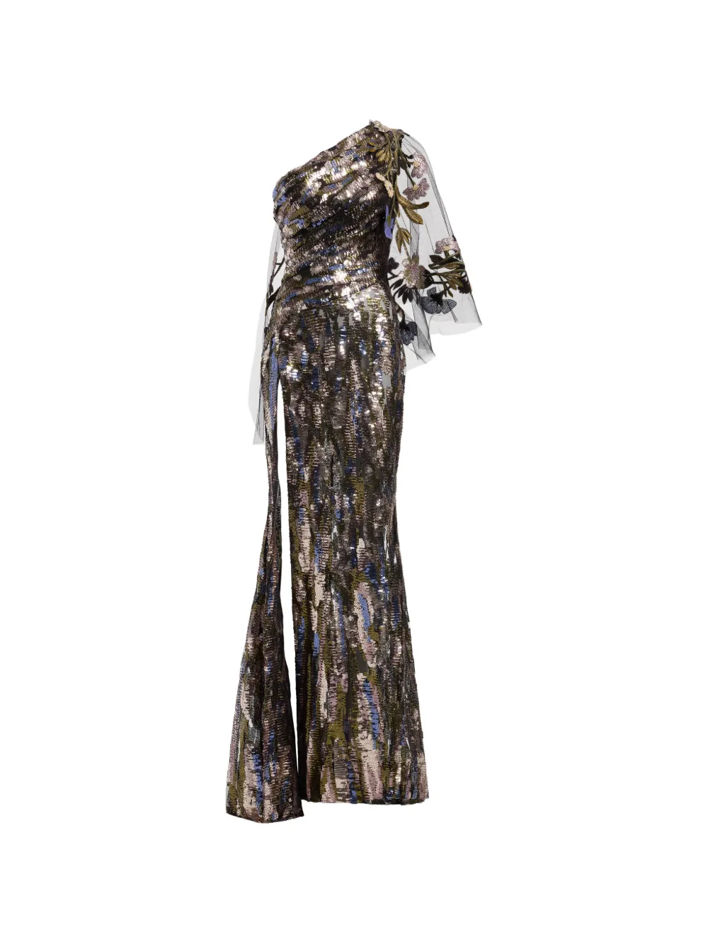 Elie Saab sequin-embellished one-shoulder maxi dress