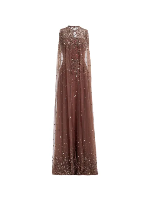 Elie Saab capa de seda con cuentas bordadas