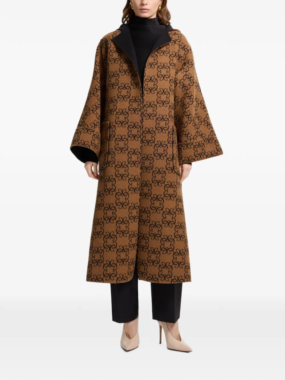 Elie Saab Omkeerbare jas met monogram-patroon Zwart