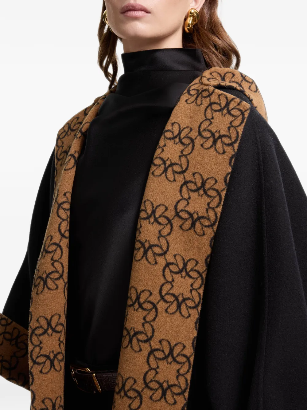 Elie Saab Omkeerbare jas met monogram-patroon Zwart