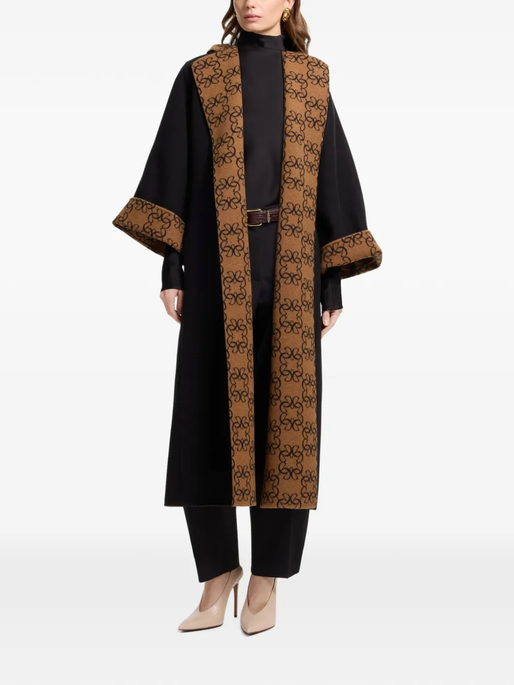 Elie Saab Omkeerbare jas met monogram-patroon Zwart