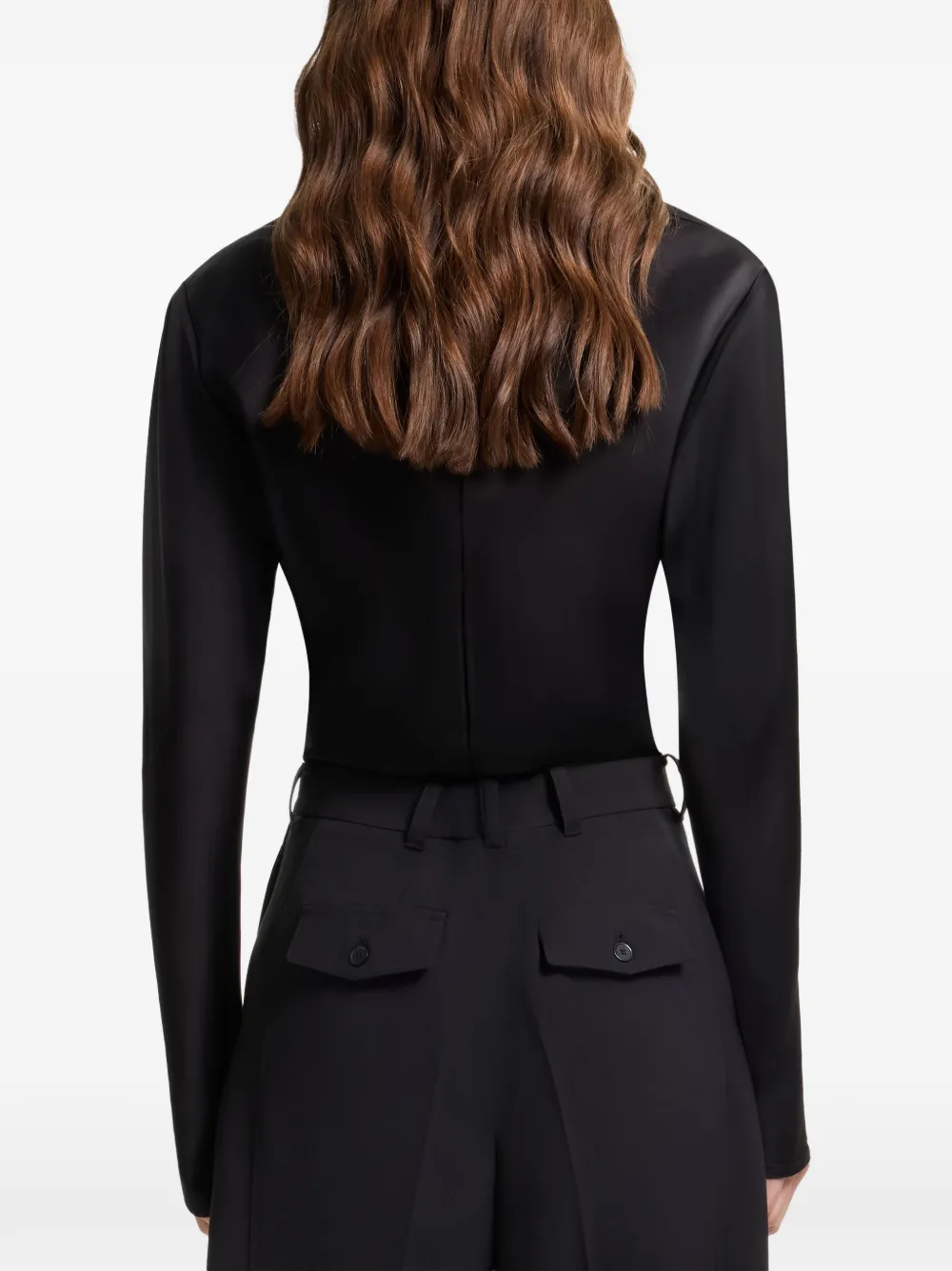 Elie Saab Top met gedrapeerde mouwen Zwart