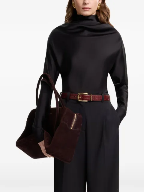 Elie Saab draped long-sleeve top