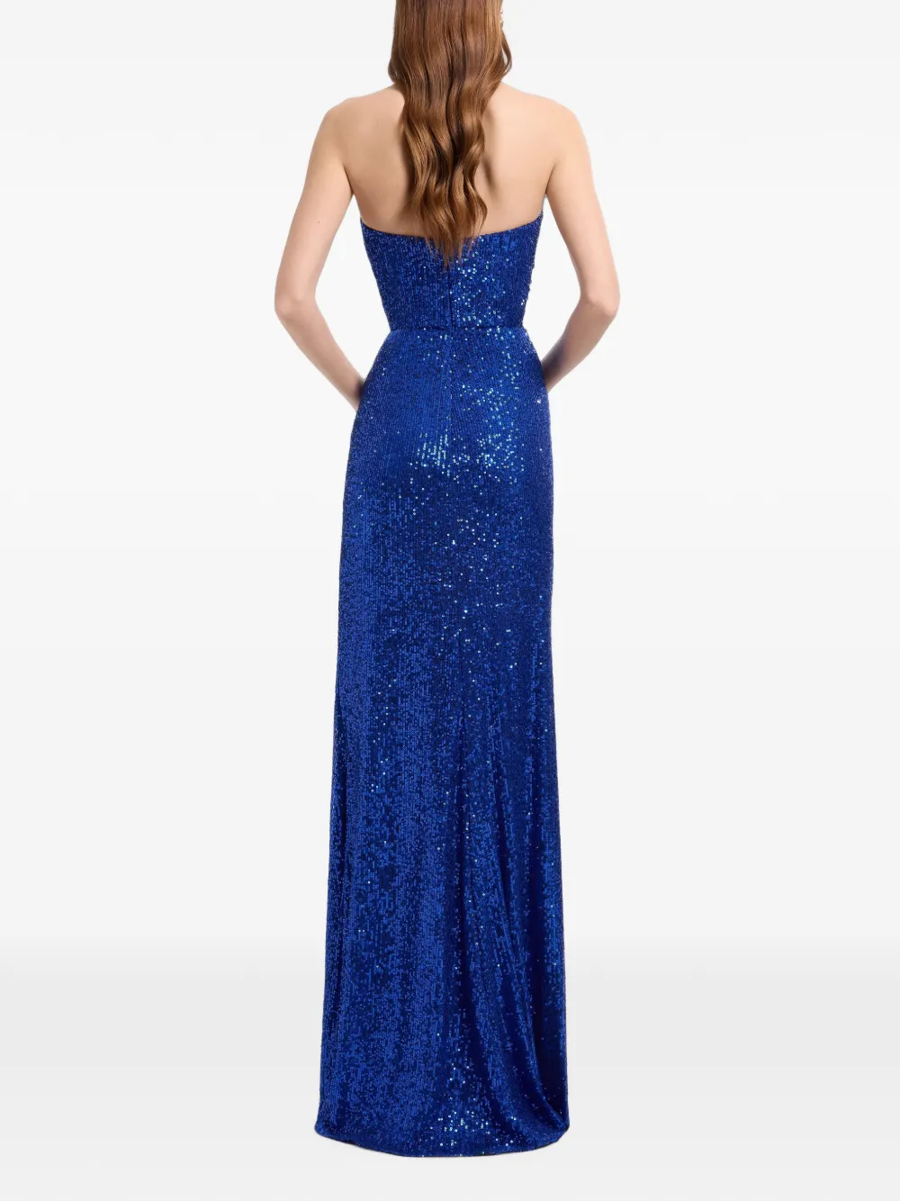 Elie Saab Gedrapeerde maxi-jurk verfraaid met pailletten Blauw