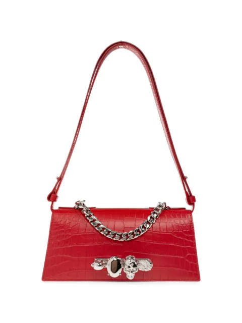 Alexander McQueen mini Jewelled croc-effect tote bag