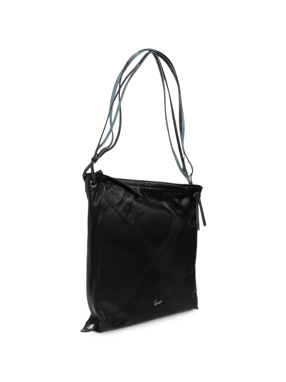 Kenzo Kite leren shopper met logo-print Zwart