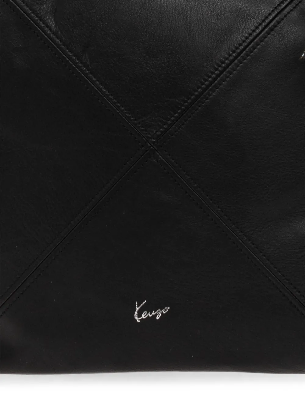 Kenzo Kite leren shopper met logo-print Zwart