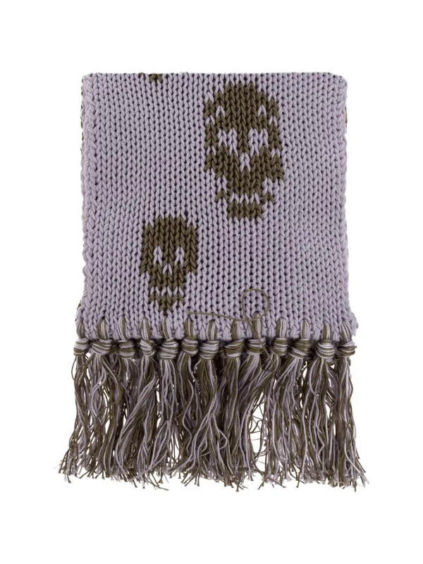 Alexander McQueen Skull-motif Fringed Scarf in Purple