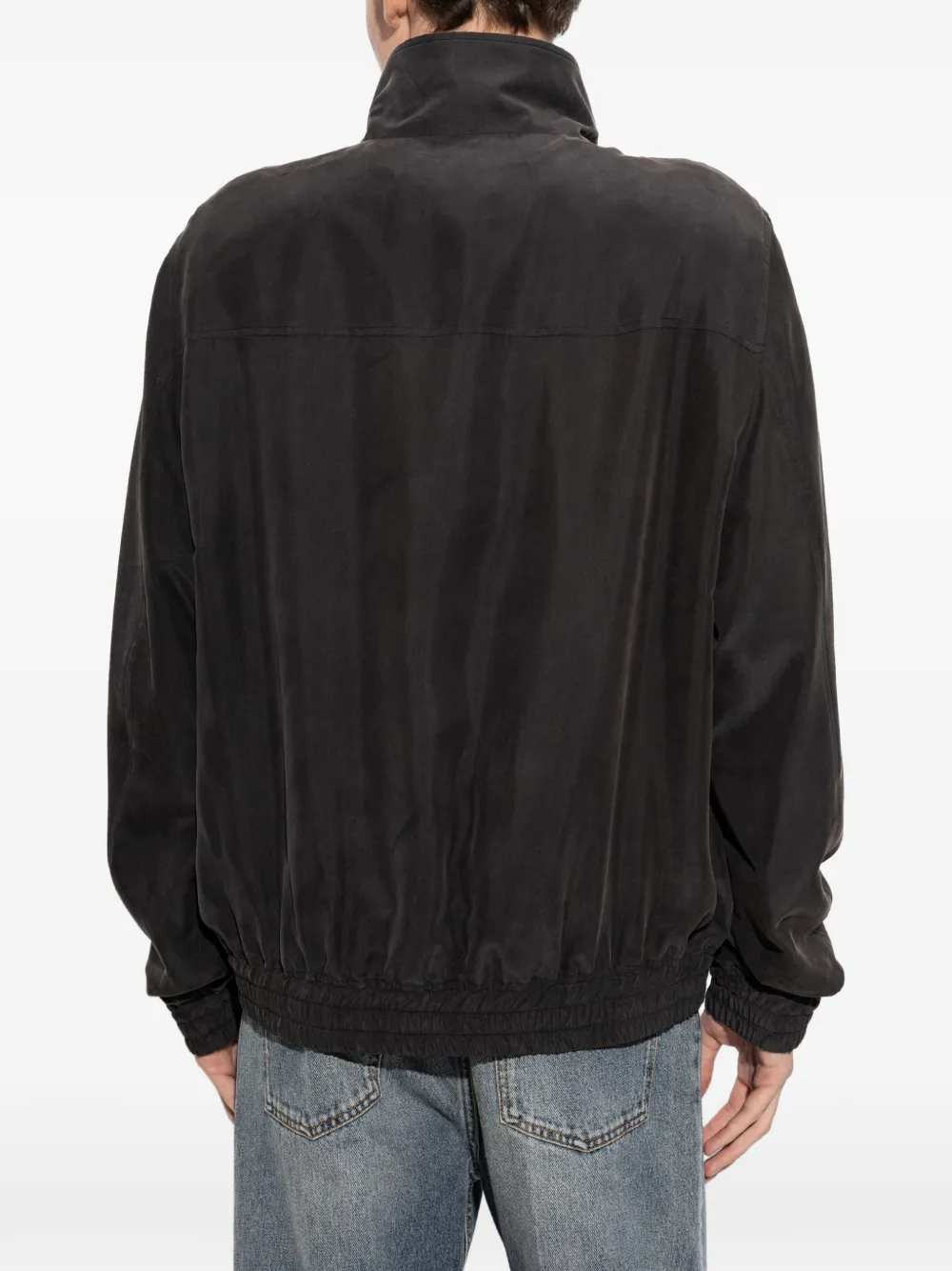 Valentino Garavani Zijden jack met metallic V-detail Zwart