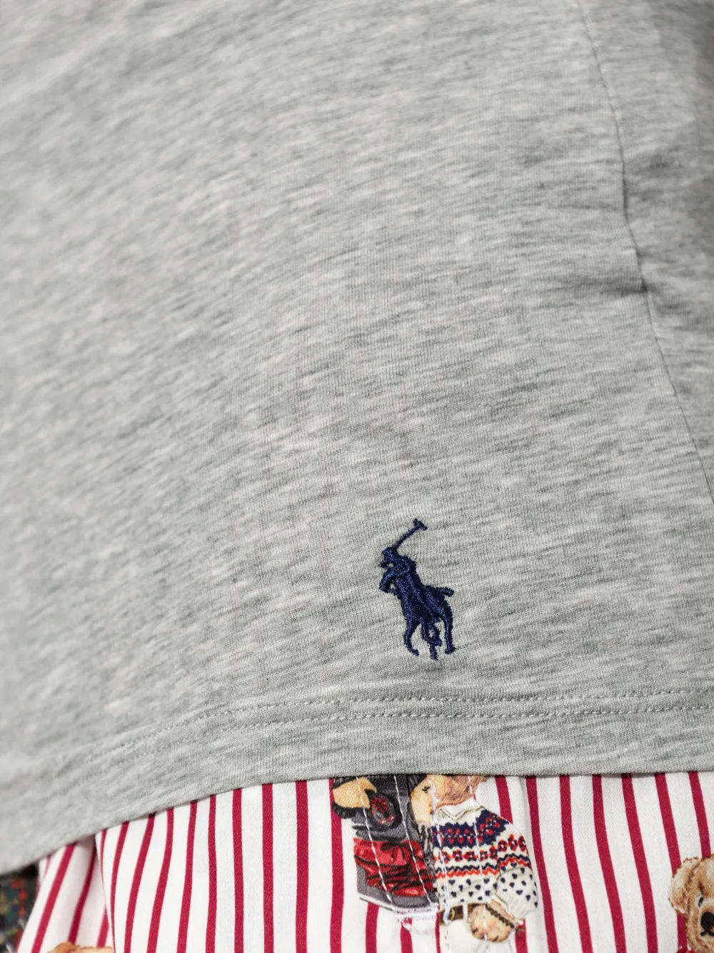 Polo Ralph Lauren Pyjamatop met geborduurd logo en lange mouwen Grijs