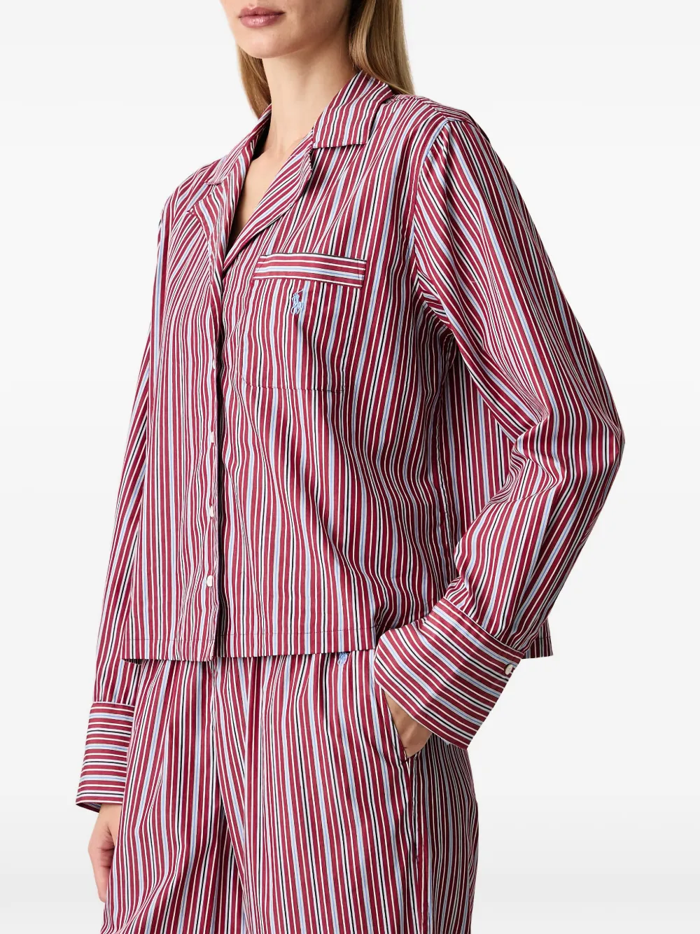 Polo Ralph Lauren striped logo-embroidered pyjama set (set of two) Rood