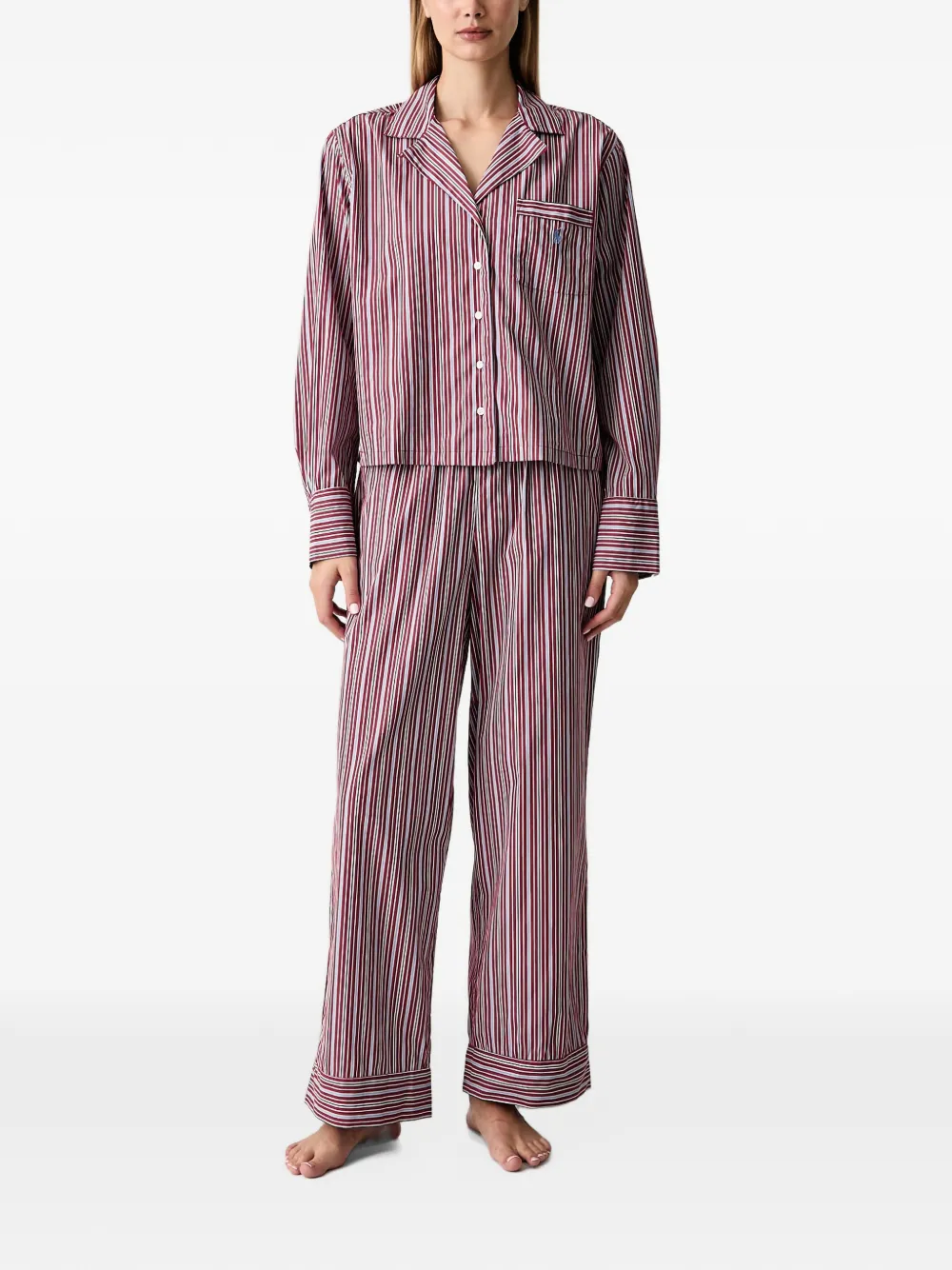 Polo Ralph Lauren striped logo-embroidered pyjama set (set of two) - Rot