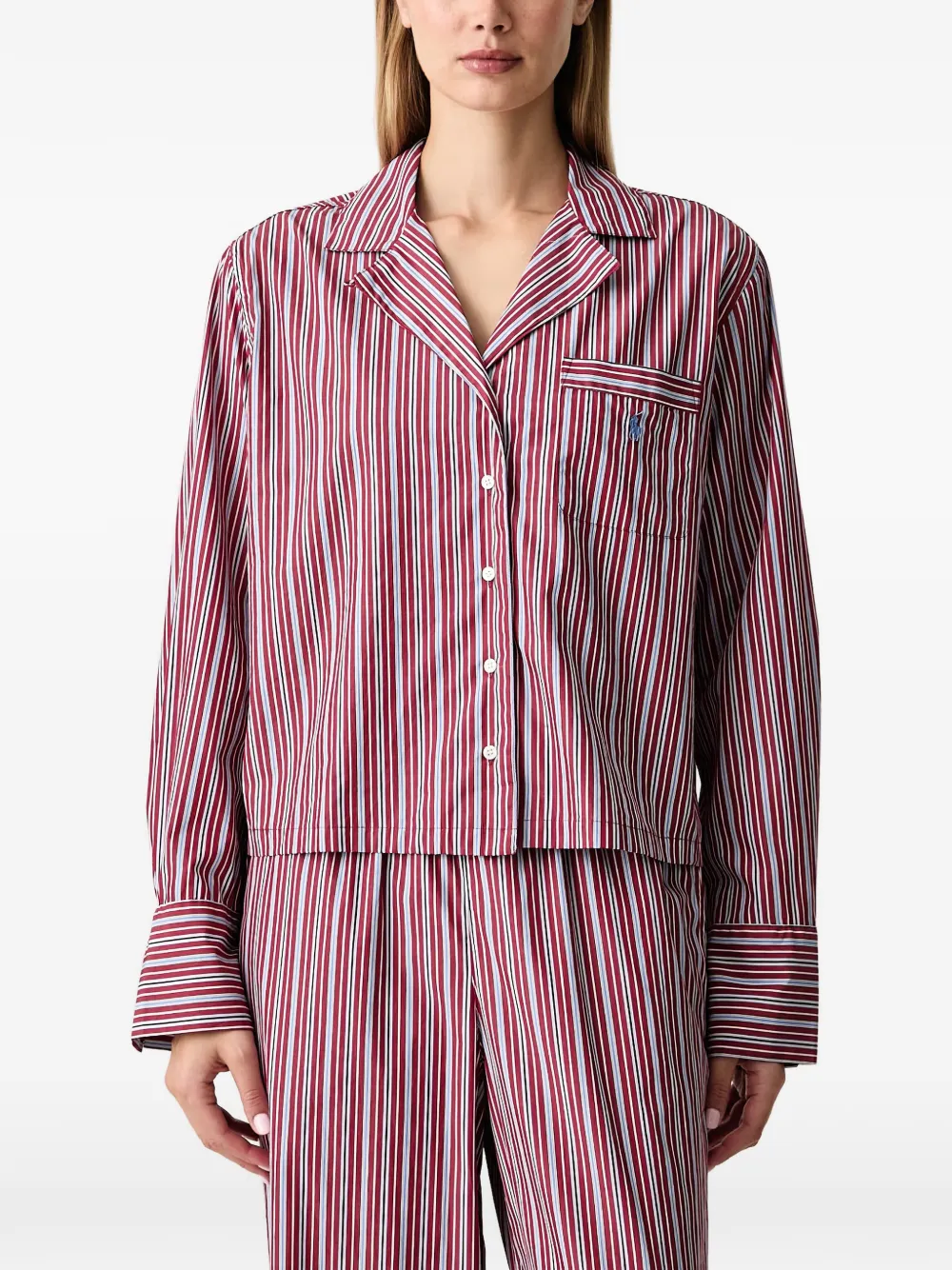 Polo Ralph Lauren striped logo-embroidered pyjama set (set of two) Rood